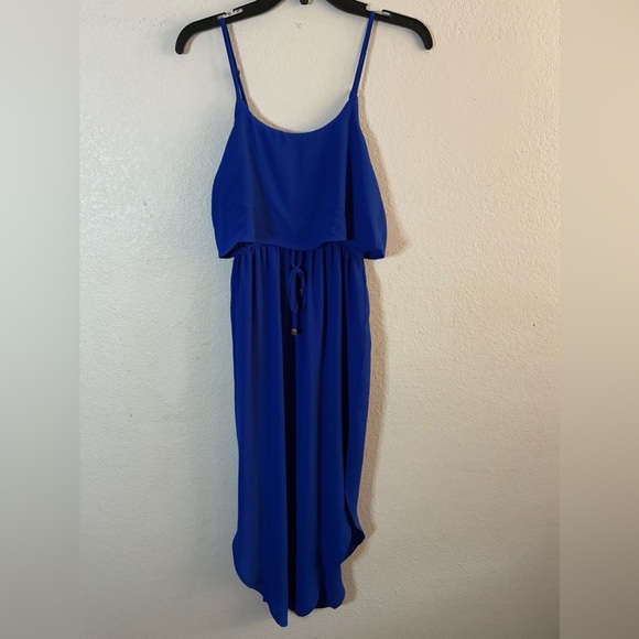 NERLEROLIAN Women's Adjustable Strappy Split Summer Casual Midi Dress Blue S - Picture 2 of 9